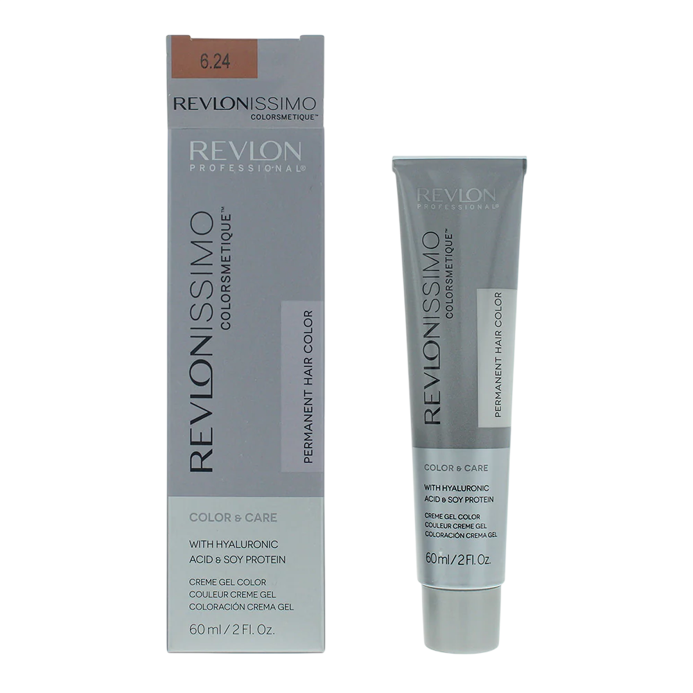 Revlon, Revlonissimo Colorsmetique, Vopsea permanentă de păr, 6.24 Dark Coppery Pearl Blonde, 60 ml