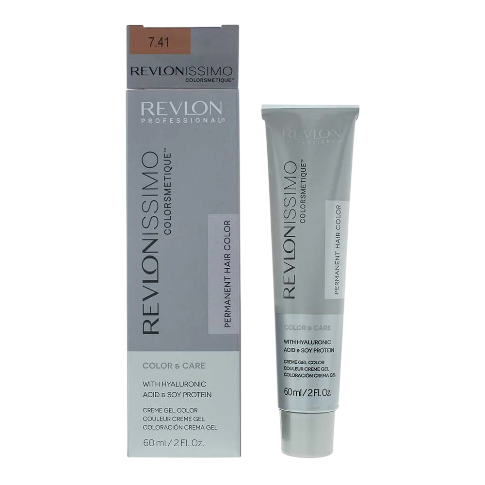 Revlon, Revlonissimo Colorsmetique, Vopsea permanentă de păr, 7.41 Hazel Blonde, 60 ml