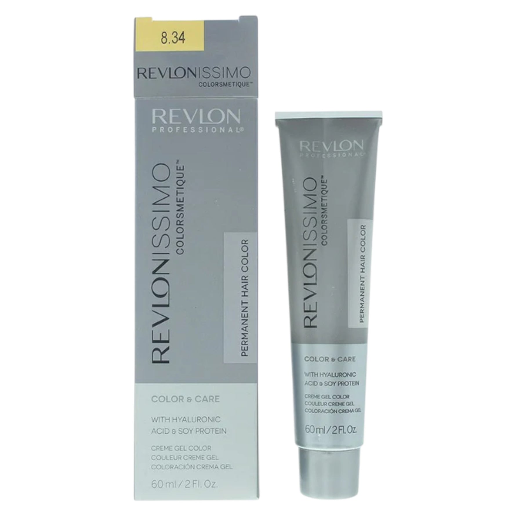 Revlon, Revlonissimo Colorsmetique, Vopsea permanentă de păr, 8.34 Light Coppery Gold Blonde, 60 ml