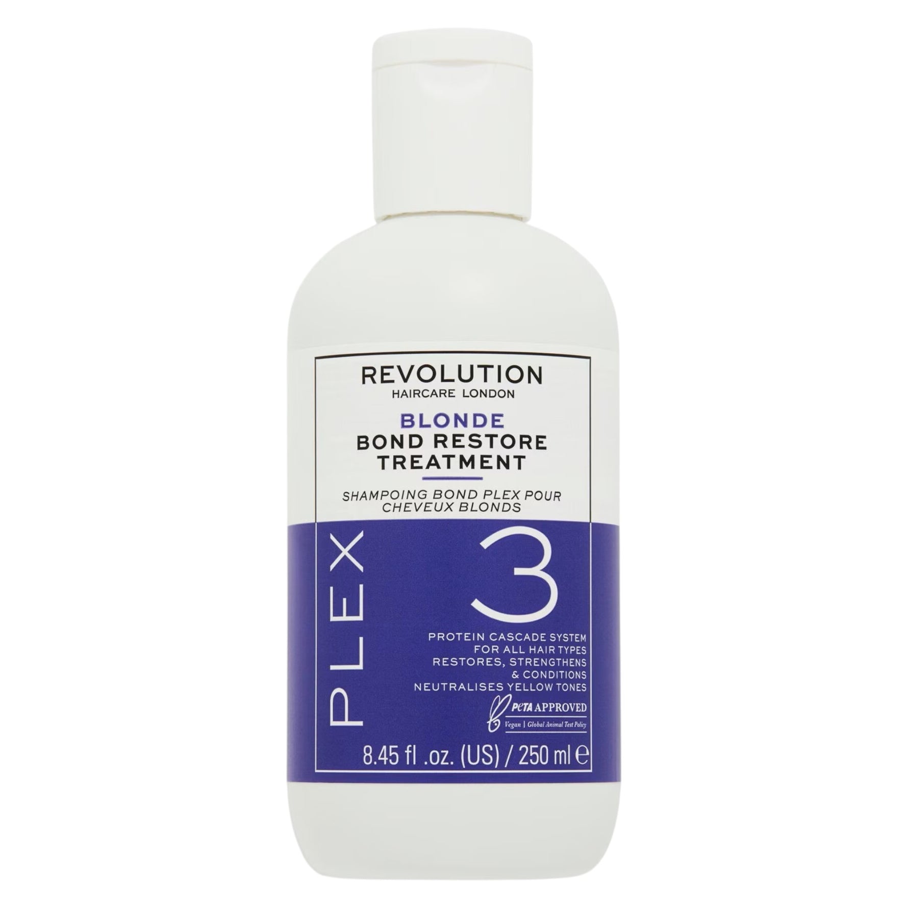 Revolution Haircare, Blonde Plex 3, Șampon pentru tratamentul părului, Restabilește, Pentru păr deteriorat, 250 ml