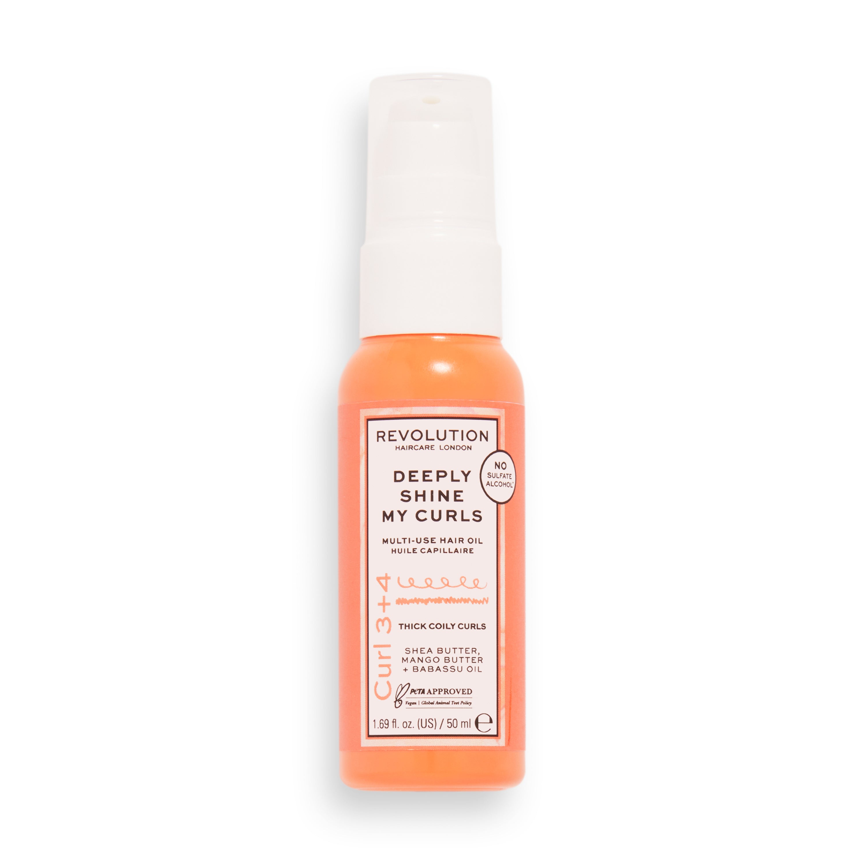 Revolution Haircare, My Curls 3+4, Tratament cu ulei pentru păr, Definire & Strălucire, 50 ml