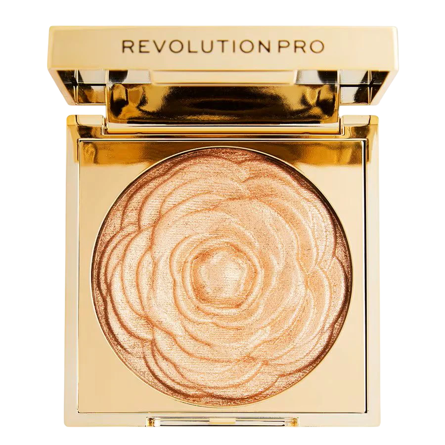 Revolution Pro, Pro Lustre, Iluminând, Compact de fard și iluminator, Trandafir de aur, 1 nuanță, 9 g