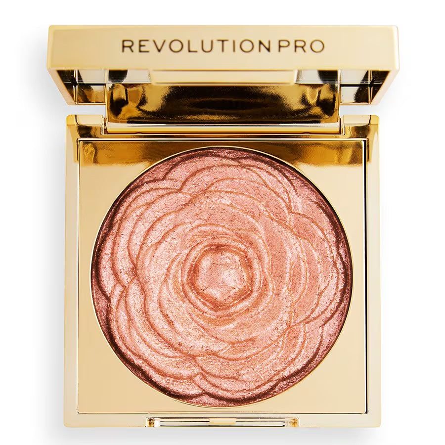 Revolution Pro, Pro Lustre, Iluminând, Compact de fard și iluminator, Aur roz, 1 nuanță, 9 g