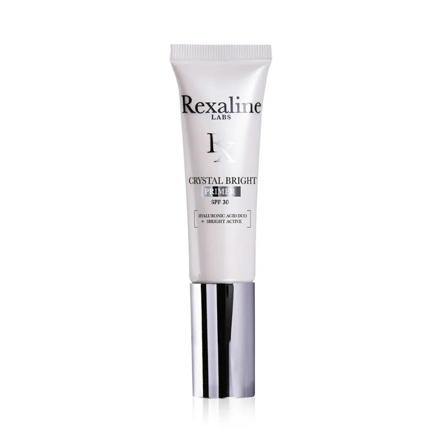 Rexaline, Crystal Bright, Acid hialuronic + 3 substanțe active luminoase, Iluminând, Primer cremă, 30 ml - Olmarkt