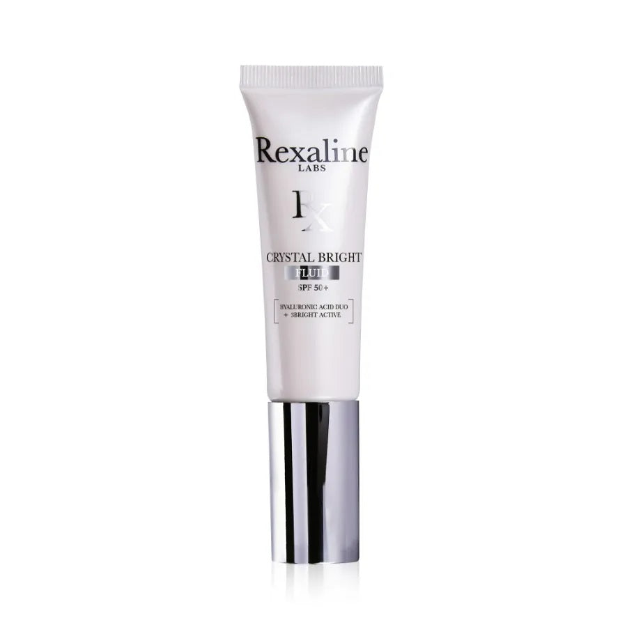 Rexaline, Crystal Bright, Acid hialuronic + 3 substanțe active luminoase, Iluminând, Fluid, Pentru față, SPF 50+, 30 ml - Olmarkt