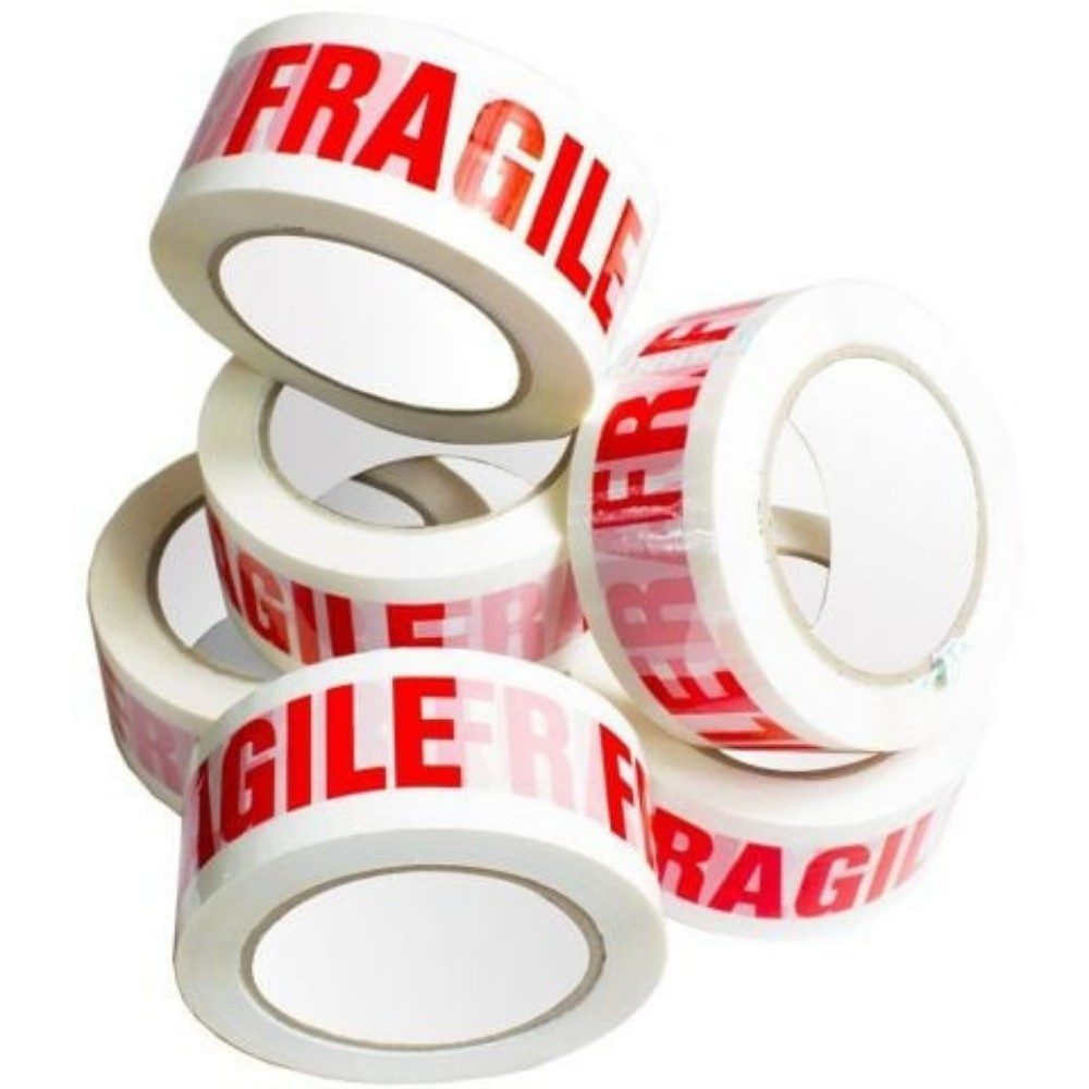 Rola Banda Adeziva Fragile pentru Ambalare si Sigilare Colete Sensibile, Low Noise, Derulare Silentioasa, Aderenta