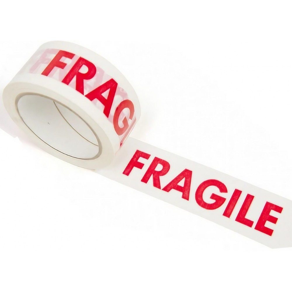 Rola Banda Adeziva Fragile pentru Ambalare si Sigilare Colete Sensibile, Low Noise, Derulare Silentioasa, Aderenta