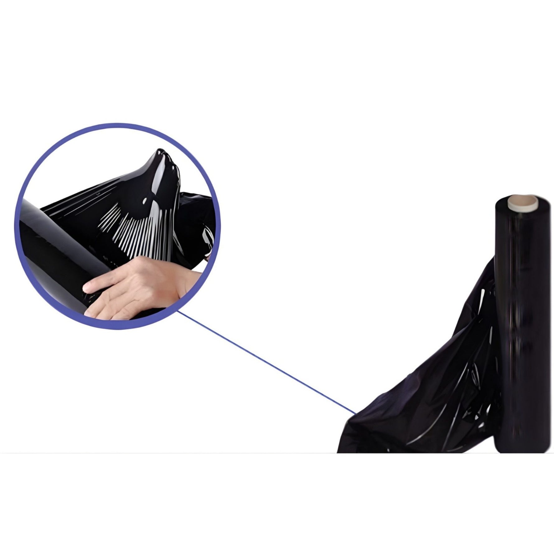 Rola Folie Stretch Neagra pentru Ambalare Manuala, Protectie si Fixare Colete, Utilizare Depozit si Transport,