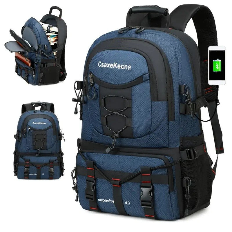 Rucsac Multifunctional de Alpinism, Flippy, Capacitate 36-55 L, de Calatorie, Impermeabil, Slot USB Incarcare Telefon,