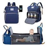 Rucsac Multifunctional pentru Mamici, Flippy, cu Patut Pliabil si Baza de Schimbat, Rezistent la Apa, Capacitate Mare,