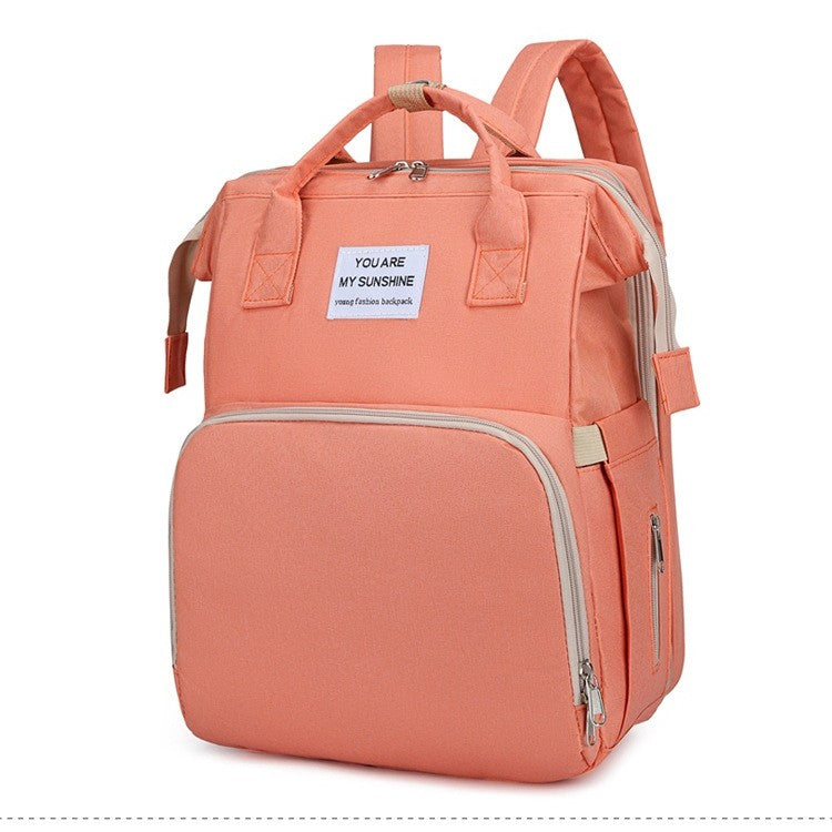 Rucsac Multifunctional pentru Mamici, Flippy, cu Patut Pliabil si Baza de Schimbat, Rezistent la Apa, Capacitate Mare,