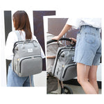 Rucsac Multifunctional pentru Mamici, Flippy, cu Patut Pliabil si Baza de Schimbat, Rezistent la Apa, Capacitate Mare,