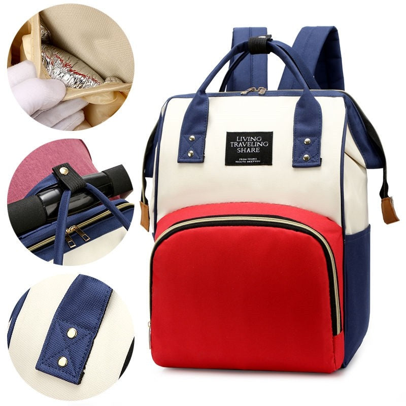 Rucsac Multifunctional pentru Mamici, Flippy, din Panza Oxford, Compartimentare Multipla, Impermeabil, 43 x 18 x 26 cm,