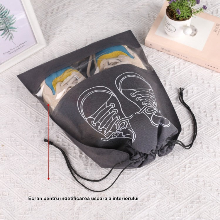 Sac depozitare incaltaminte, pentru voiaj sau depozitare, rezistent la praf, compatibil cu masina de spalat, 27 x 36