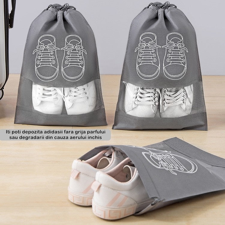 Sac depozitare incaltaminte, pentru voiaj sau depozitare, rezistent la praf, compatibil cu masina de spalat, 27 x 36