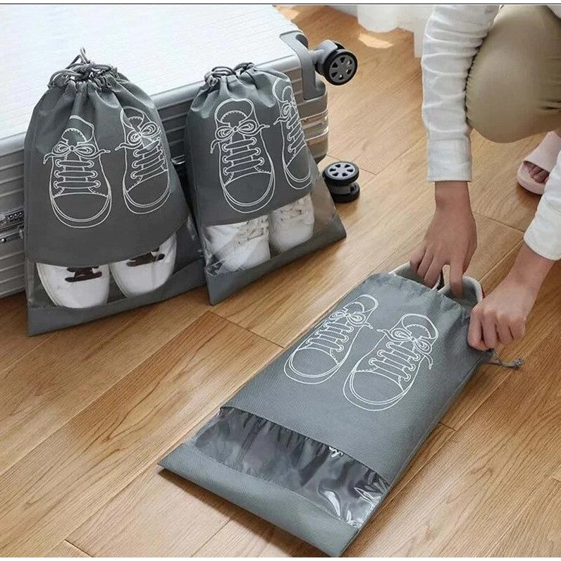 Sac depozitare incaltaminte, pentru voiaj sau depozitare, rezistent la praf, compatibil cu masina de spalat, 27 x 36