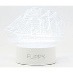 Lampa LED decorativa, Flippy, 3D, Vapor, cu telecomanda, doua moduri de alimentare USB si baterii, 20 cm inaltime, din