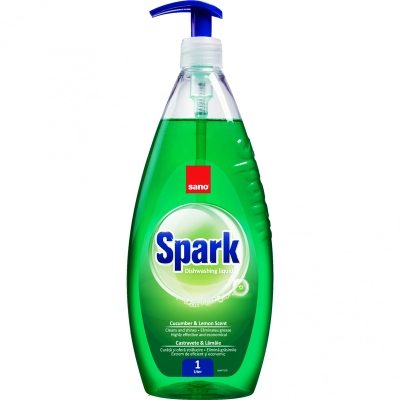 Detergent pentru Vase, SANO, Spark Castravete Lemon, 1 L