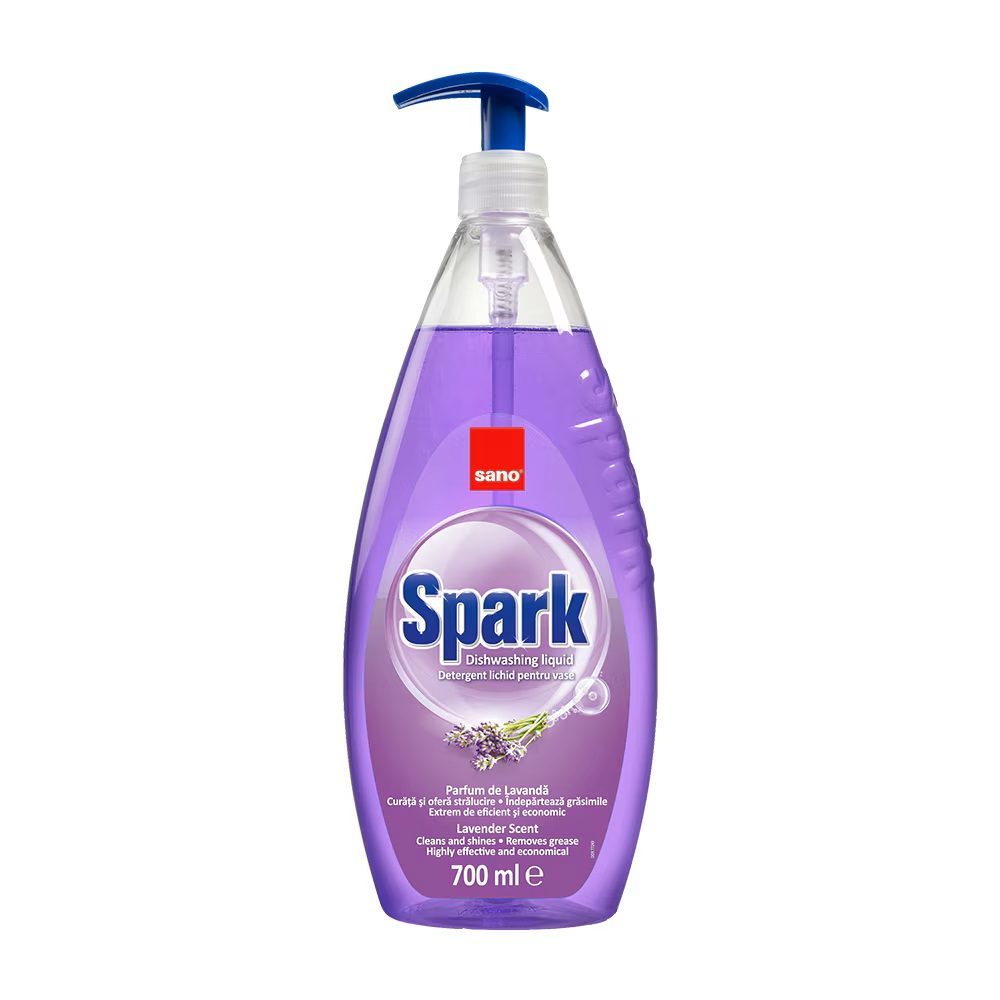 Detergent pentru Vase, SANO, Spark Lavanda, 700 ml