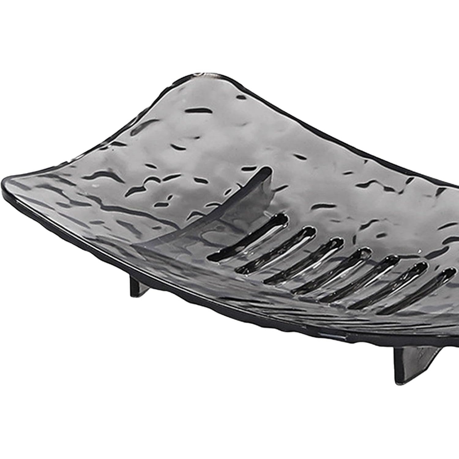 Savoniera din Plastic Flippy, 11 x 8 cm, cu Scurgere Apa, Design Modern, Gri