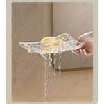 Savoniera din Plastic Flippy, 11 x 8 cm, cu Scurgere Apa, Design Modern, Transparent
