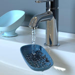 Savoniera din Plastic, Flippy, cu Ventuza, Design Modern, Albastru