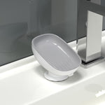 Savoniera din Plastic, Flippy, cu Ventuza, Design Modern, Gri