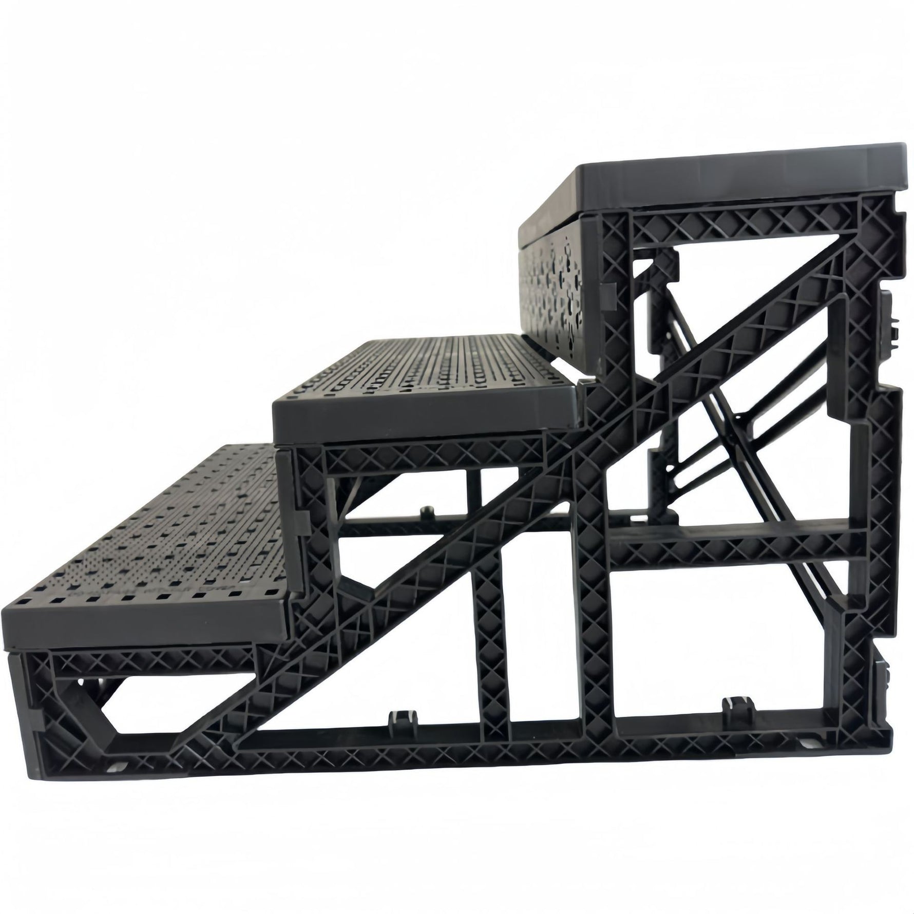 Scara pentru Animale de Companie, Flippy, Universal, Detasabil, 3 Trepte, 45x35x30 cm, Gri