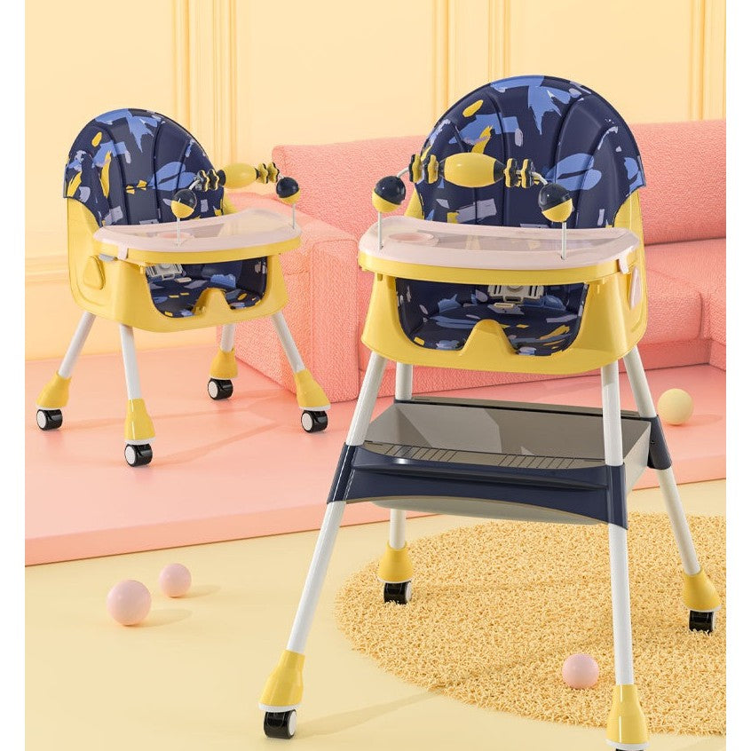 Scaun de Masa 2in1, Flippy, pentru Copii de la 6 luni - 5 Ani, Inaltime Reglabila, Centura in 5 Puncte, Tava de Masa,