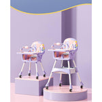 Scaun de Masa 2in1, Flippy, pentru Copii de la 6 luni - 5 Ani, Inaltime Reglabila, Centura in 5 Puncte, Tava de Masa,