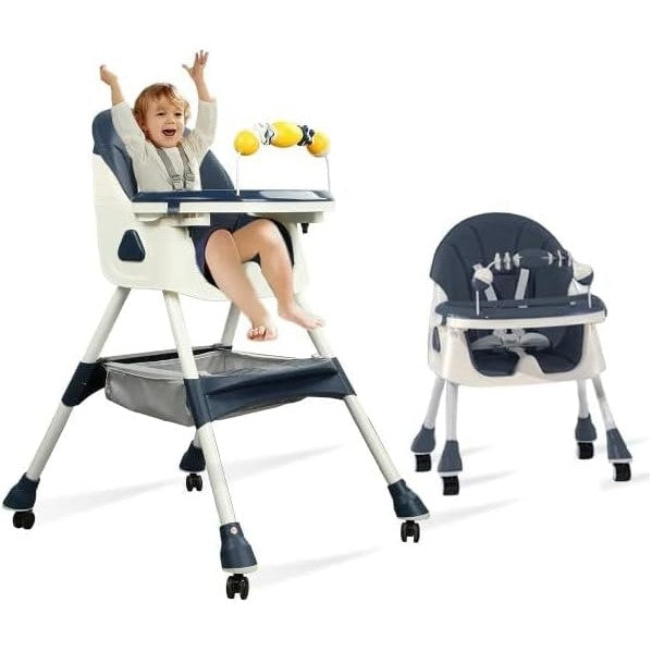 Scaun de Masa 2in1, Flippy, pentru Copii de la 6 luni - 5 Ani, Inaltime Reglabila, Centura in 5 Puncte, Tava de Masa,