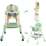 Scaun de Masa 2in1, Flippy, pentru Copii de la 6 luni - 5 Ani, Inaltime Reglabila, Centura in 5 Puncte, Tava de Masa,