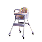 Scaun de Masa pe Roti pentru Copii, Flippy, 2 Tavite si Husa Detasabile, Multifuncțional, Stabil, Centura de Siguranta,