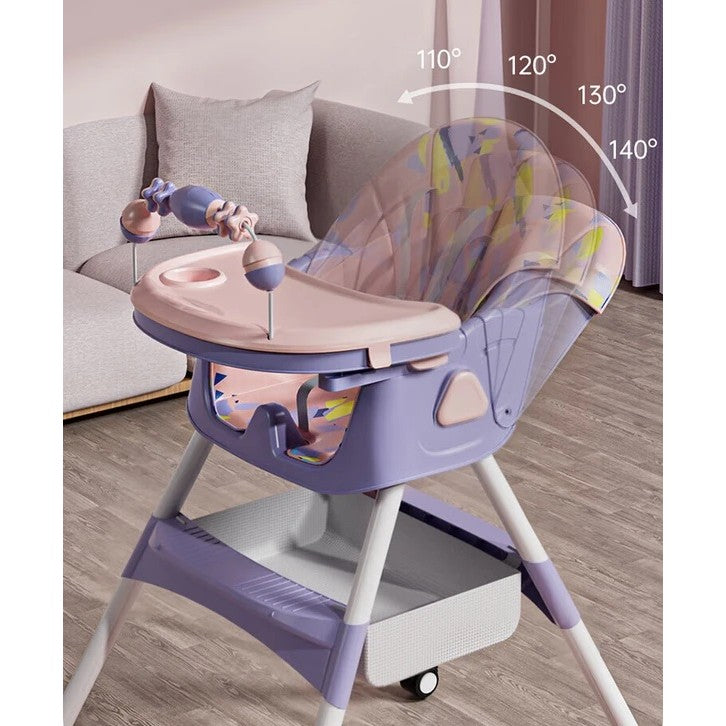 Scaun de Masa pentru Bebelusi si Copii, Flippy, 2 Tavite cu Jucarii si Husa Detasabile, Multifuncțional, Stabil,