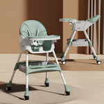Scaun de Masa pentru Bebelusi si Copii, Flippy, cu Roti, Telescopic, Pliabil, Masuta Reglabila, Suport Picioare, Scaun