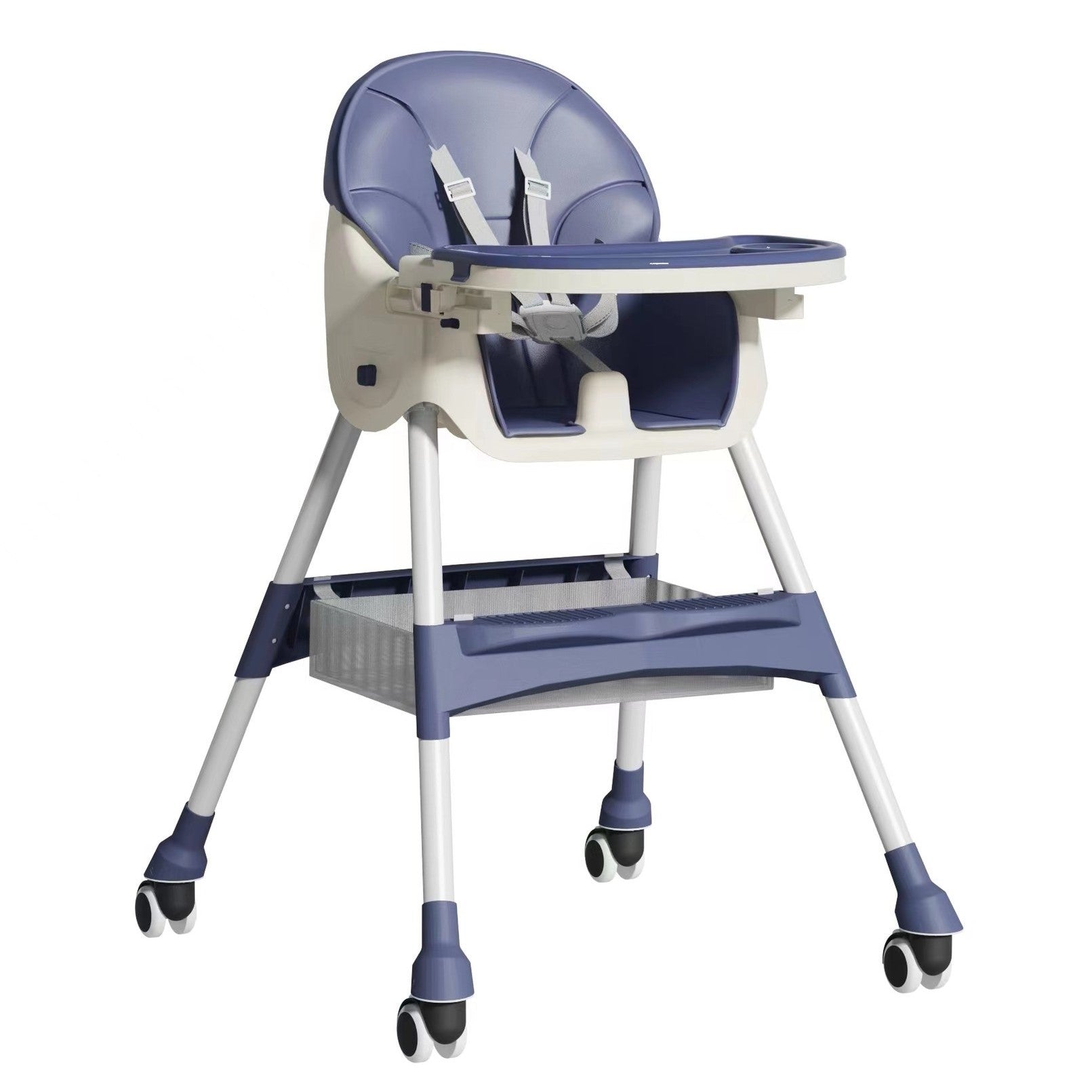 Scaun de masa pentru bebelusi si copii Flippy, cu roti, telescopic, pliabil, masuta reglabila, suport picioare, scaun