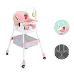Scaun de Masa pentru Copii, Flippy, Multifunctional, Pliabil, cu Roti, Cos de Depozitare, din Plastic, Centura de