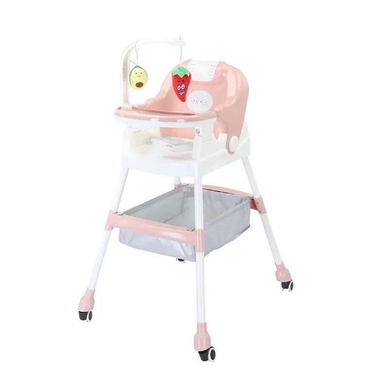 Scaun de Masa pentru Copii, Flippy, Multifunctional, Pliabil, cu Roti, Cos de Depozitare, din Plastic, Centura de