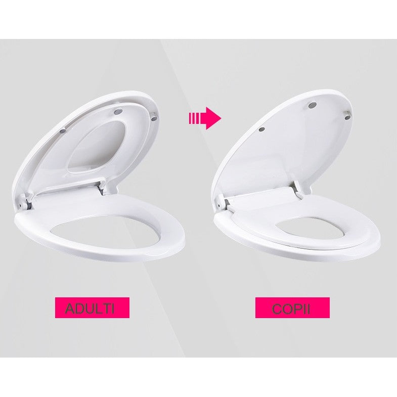Capac de Toaleta cu Reductie 2 in 1, Flippy, pentru Copii si Adulti, Coborare Lenta si Silentioasa, Instalare Usoara,