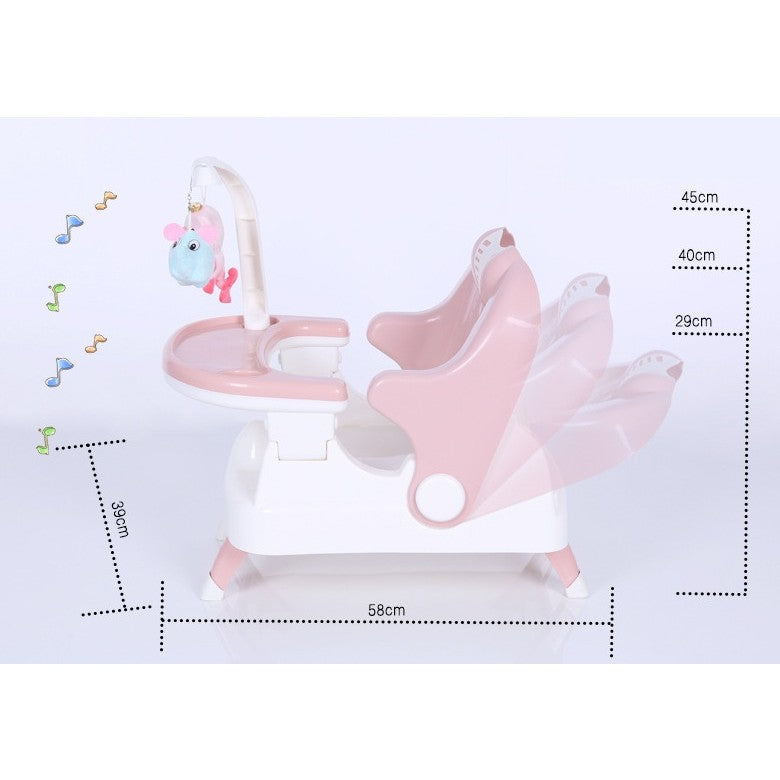 Scaun pentru Copii 2 in 1, Flippy, pentru Servit Masa si pentru Baie, Multifunctional, Pliabil, Portabil, din Plastic,