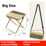 Scaun Taburet Pliabil pentru Camping, Flippy, pentru Adulti, Scaun Portabil, Pescuit, din Panza Oxford si Cadru