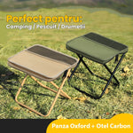 Scaun Taburet Pliabil pentru Camping, Flippy, pentru Adulti, Scaun Portabil, Pescuit, din Panza Oxford si Cadru