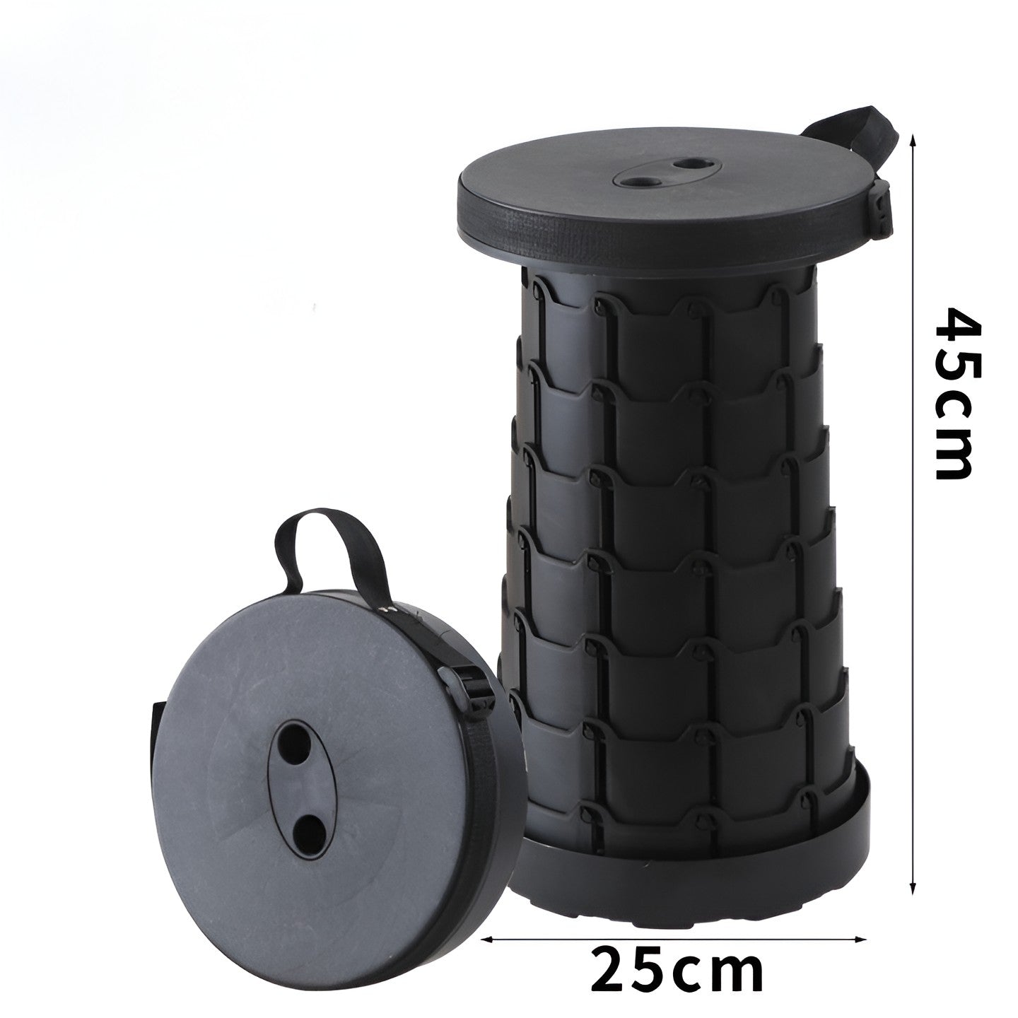 Scaun Telescopic Pliabil pentru Camping si Pescuit, Flippy, Portabil, Universal, Sustine 150 kg, ABS, Diametru 25 cm,