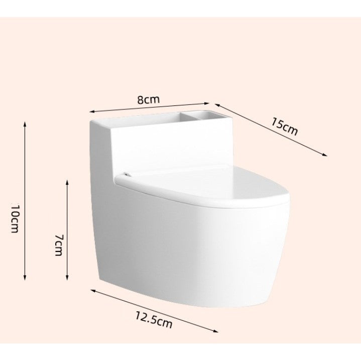Scrumiera creativa Flippy, Forma de Toaleta, Capac Alb , Material ABS si Otel Inoxidabil, 12.5 x 10 x 8 cm, Fixare prin