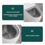 Scrumiera creativa Flippy, Forma de Toaleta, Capac Alb , Material ABS si Otel Inoxidabil, 12.5 x 10 x 8 cm, Fixare prin