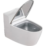 Scrumiera creativa Flippy, Forma de Toaleta, Capac Argintiu, Material ABS si Otel Inoxidabil, 12.5 x 9.8 x 8.4 cm,