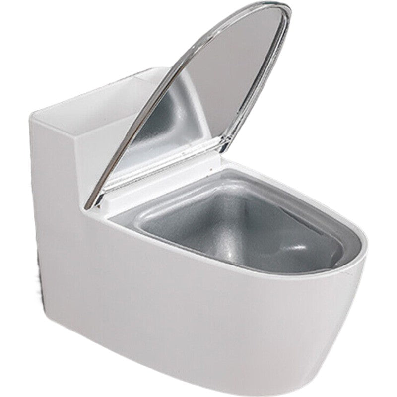 Scrumiera creativa Flippy, Forma de Toaleta, Capac Argintiu, Material ABS si Otel Inoxidabil, 12.5 x 9.8 x 8.4 cm,
