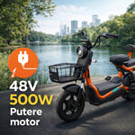 Scuter Electric KG, Saige, Fara Permis, Motor 500W, Baterie 48V20Ah, Autonomie 60km, 153x40x85 cm, Viteza Maxima