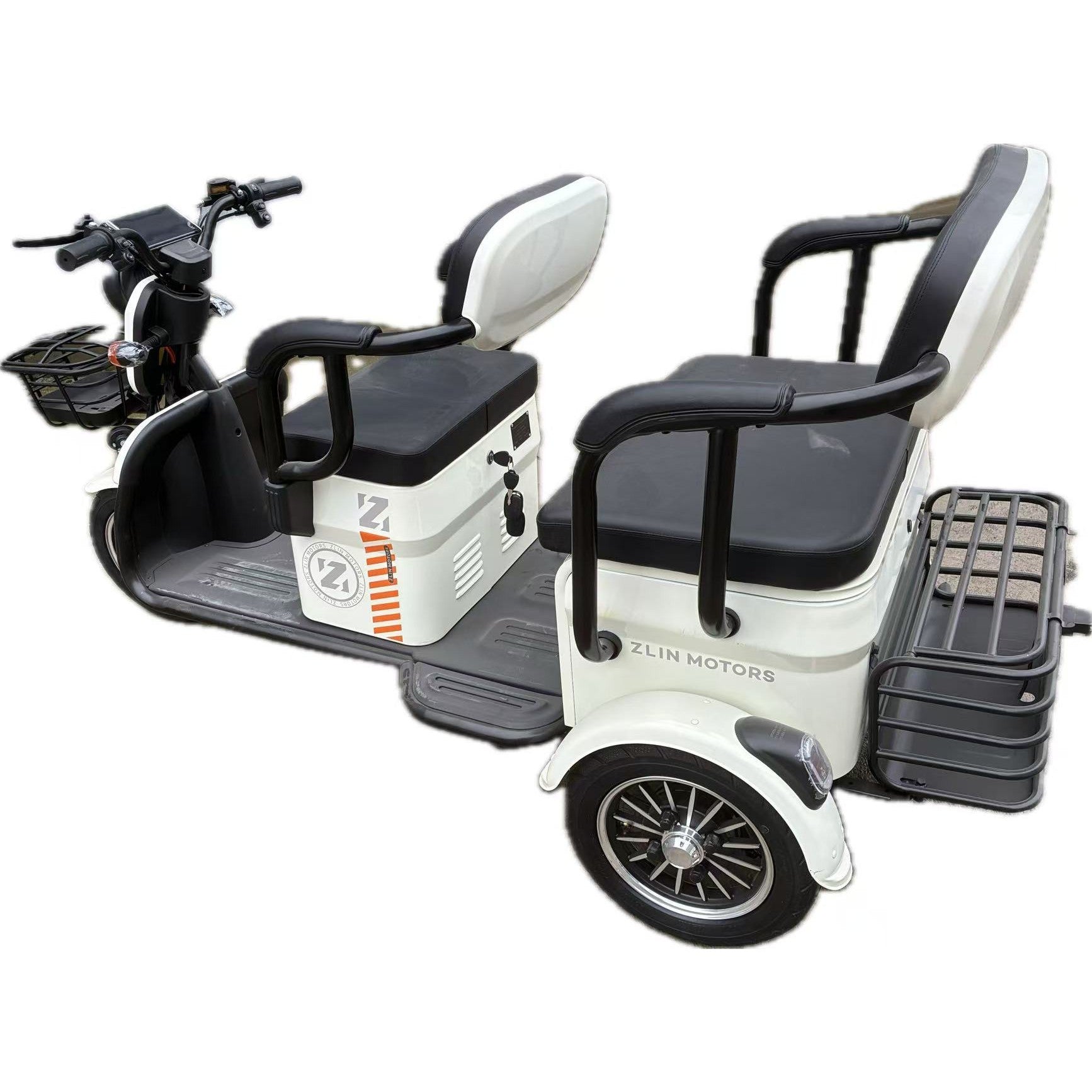Triciclu Electric V6, Saige, Fara Permis, cu Doua Locuri, Motor 1800W, Baterie 72V24Ah, Autonomie 60km, 220x88x105 cm,