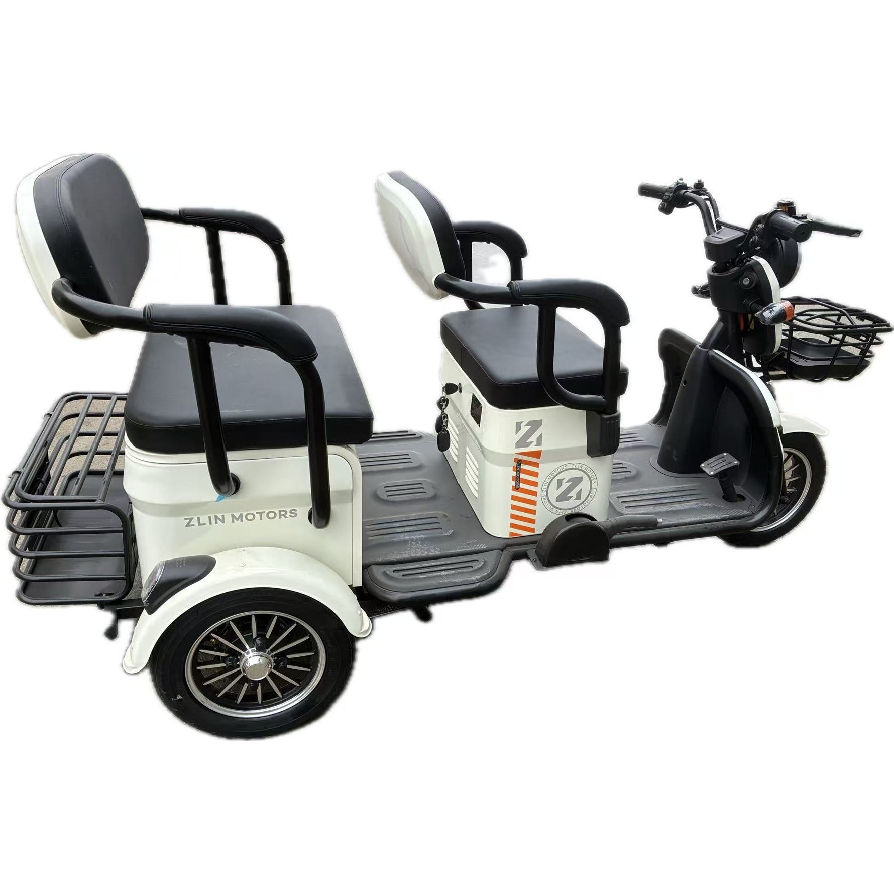 Triciclu Electric V6, Saige, Fara Permis, cu Doua Locuri, Motor 1800W, Baterie 72V24Ah, Autonomie 60km, 220x88x105 cm,